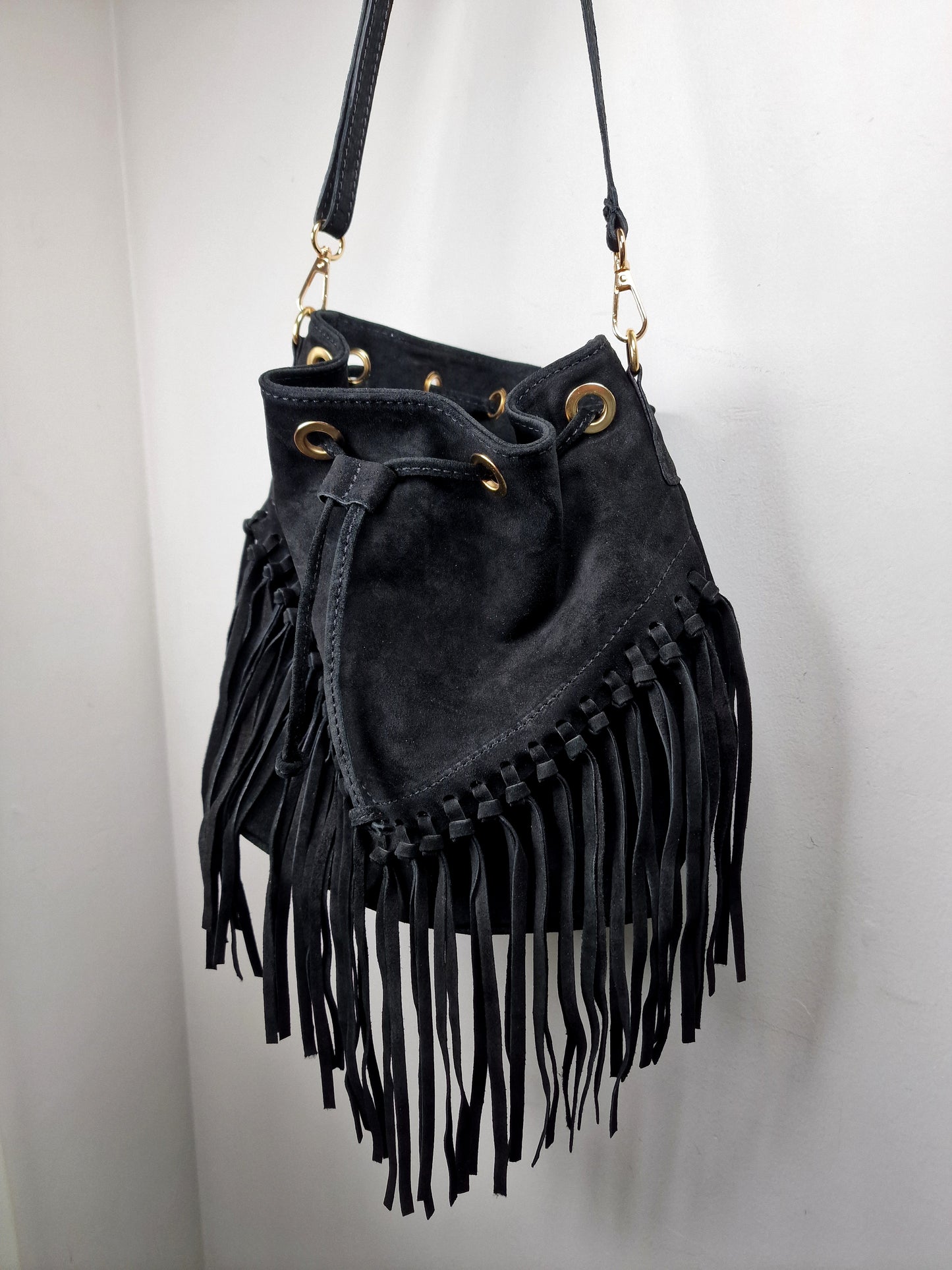 Lederen tas Black