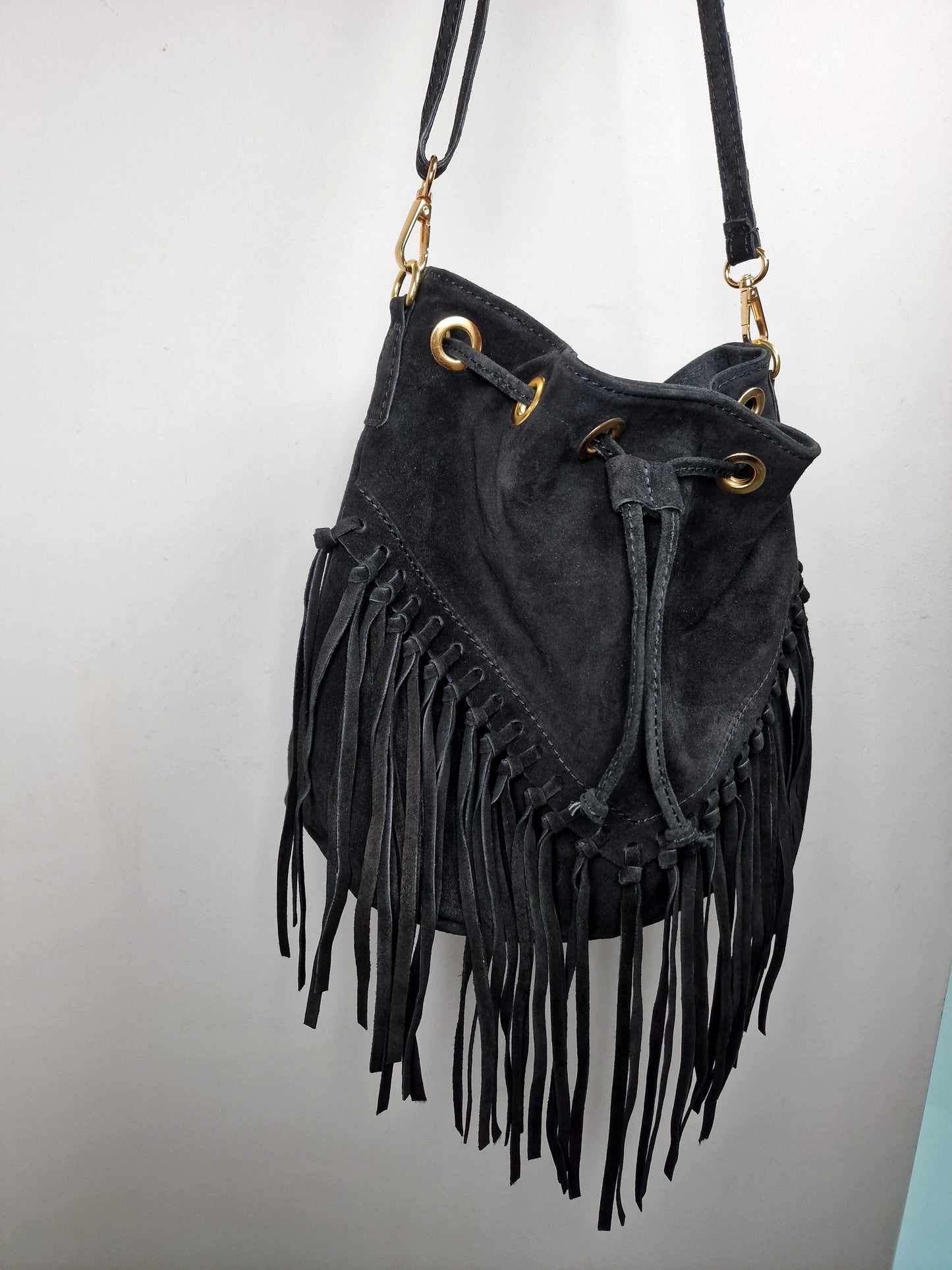Lederen tas Black