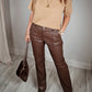 Lederlook broek - Bruin