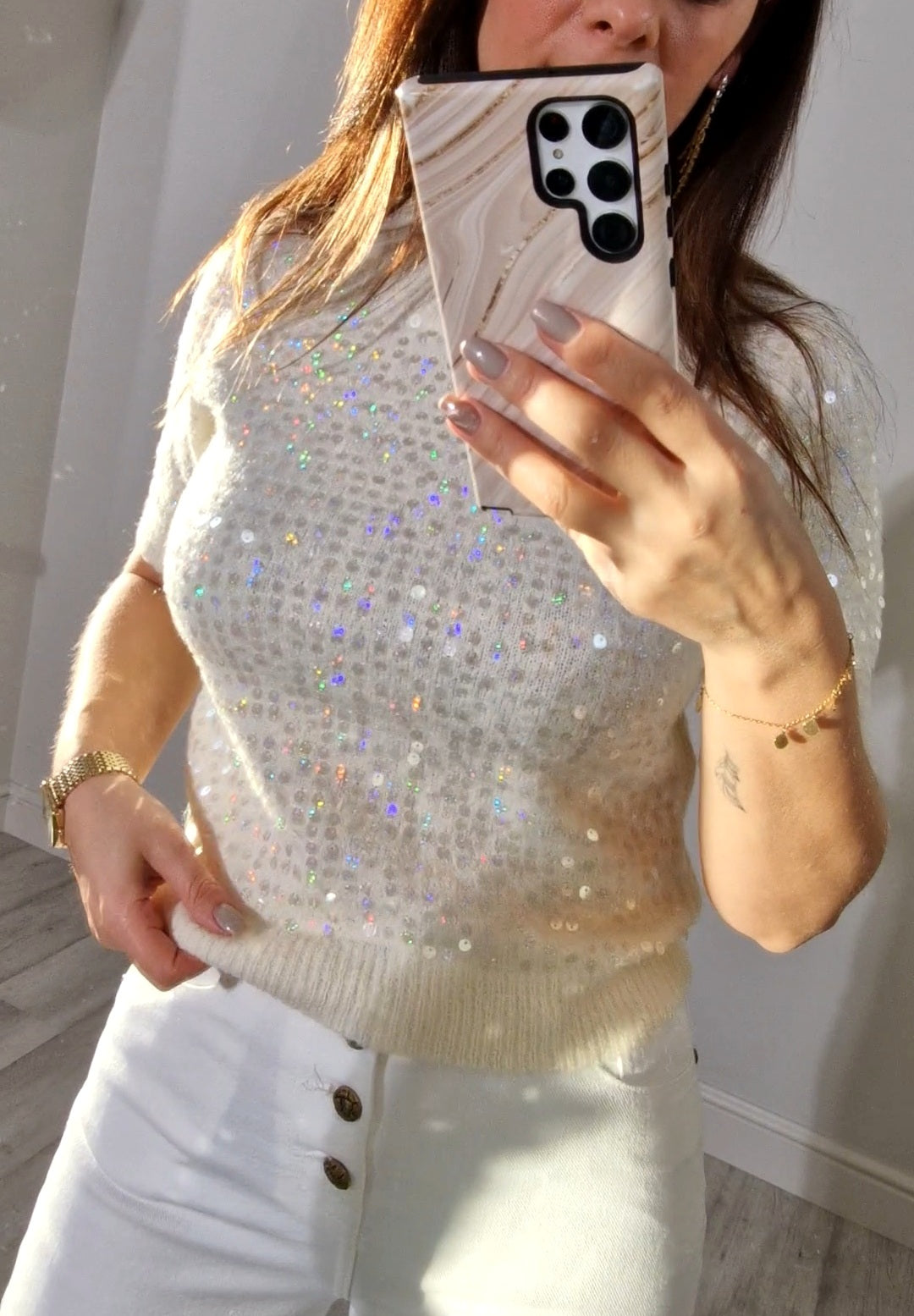 Glittertop White sequins