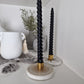 Marble candlestick - White