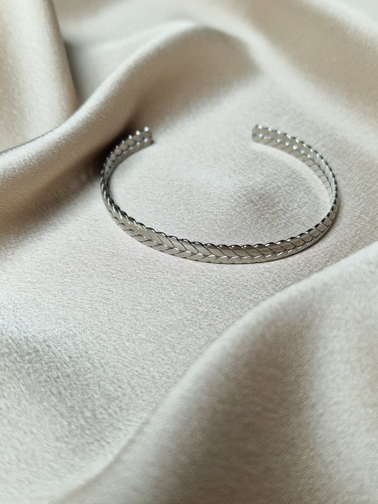 Verstelbare bangle armband Zilver