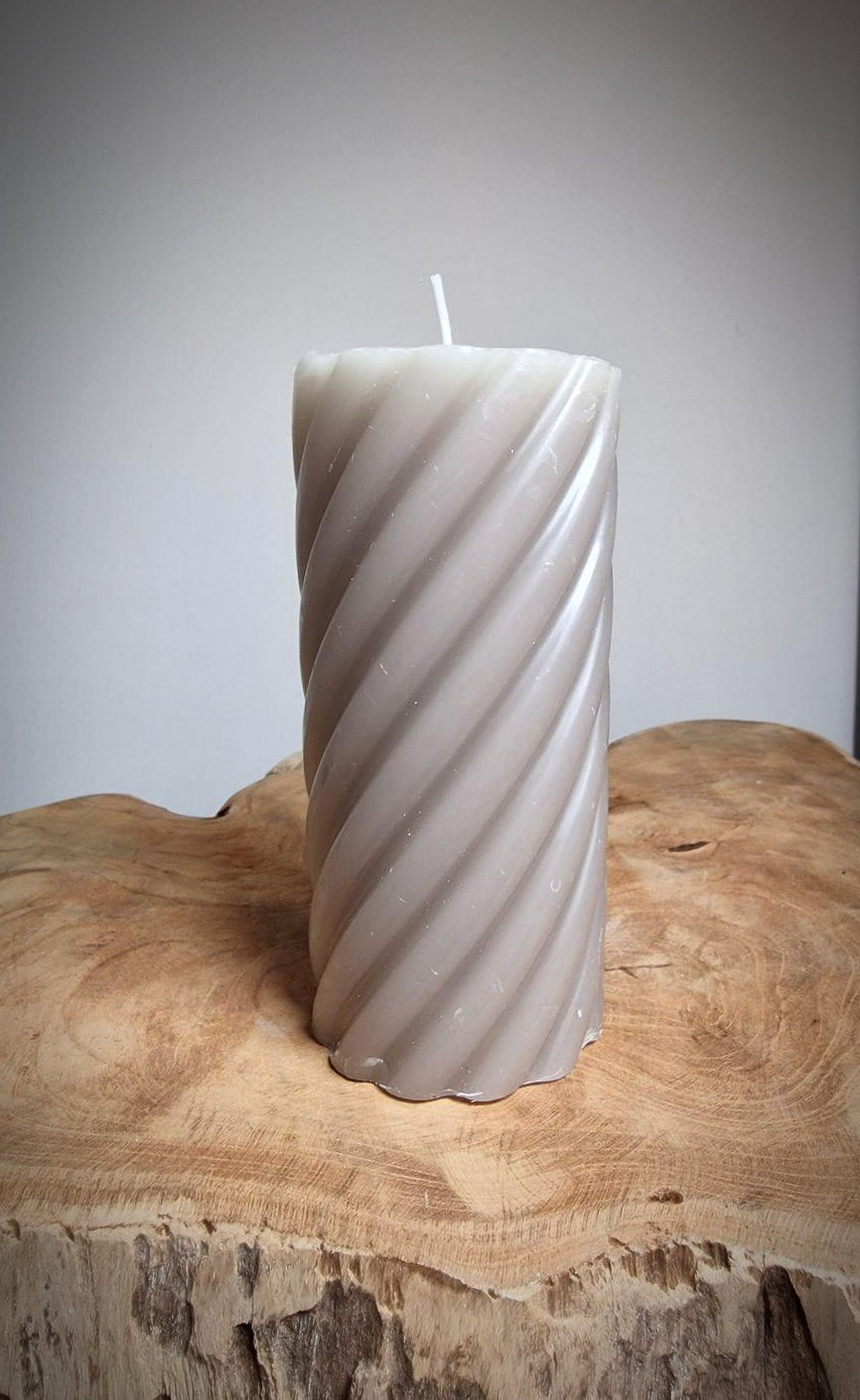Swirl candle - grey
