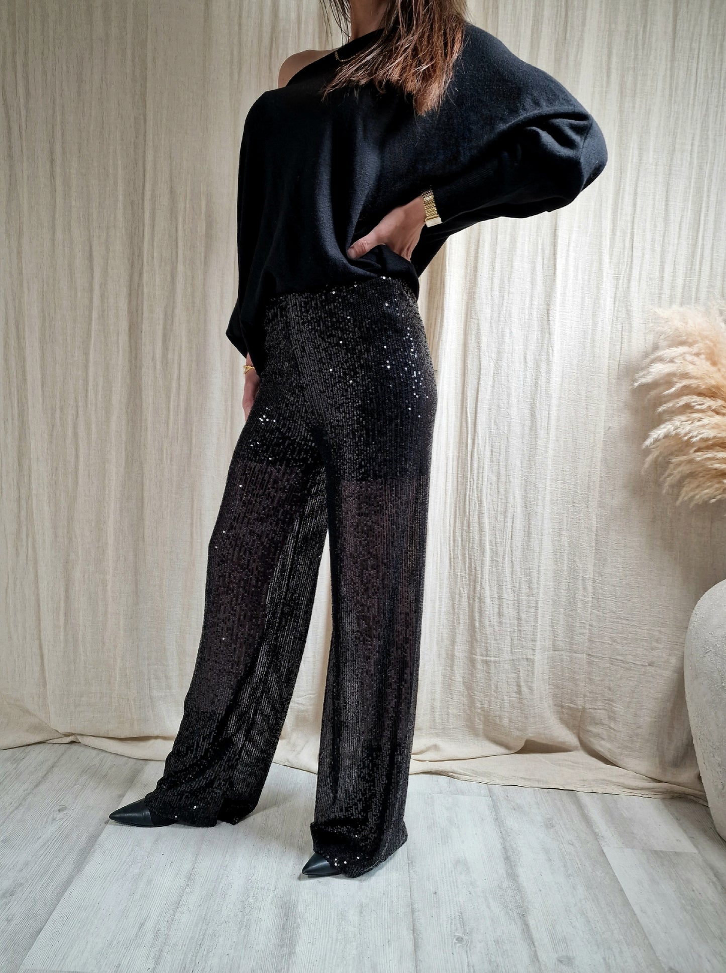 Glitter pants Shine - Black